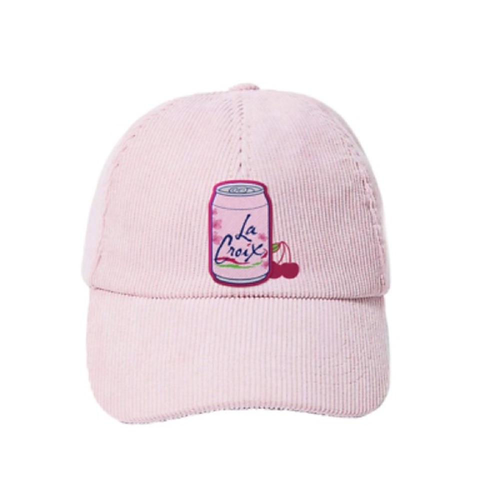 LA CROIX LaCroix Cherry Blossom Hat Corduroy PINK BASEBALL CAP HAT NEW ๐